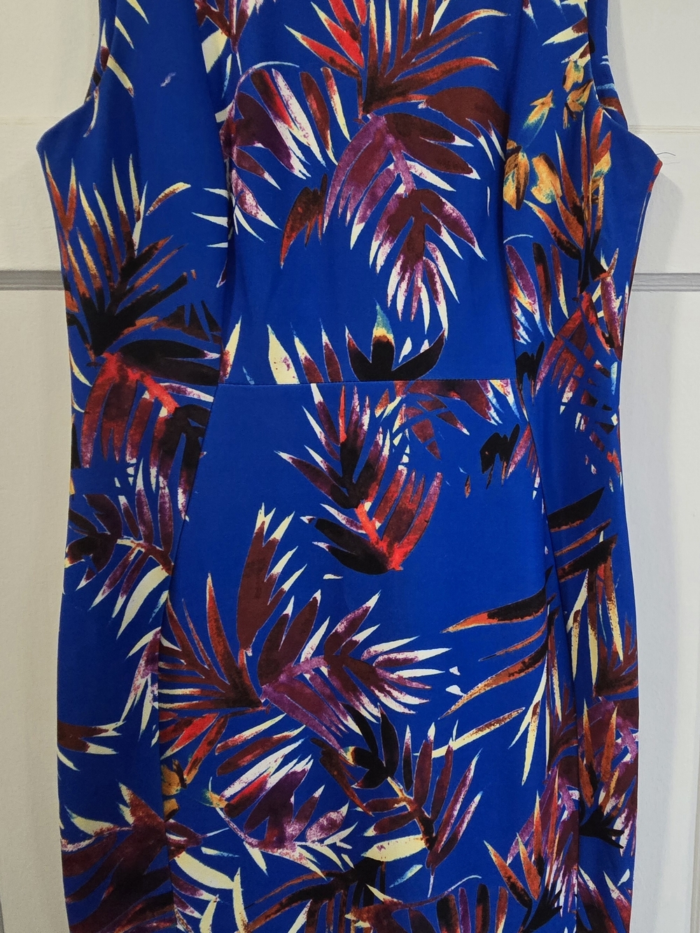 Calvin Klein Cobalt Blue Tropical Print Dress